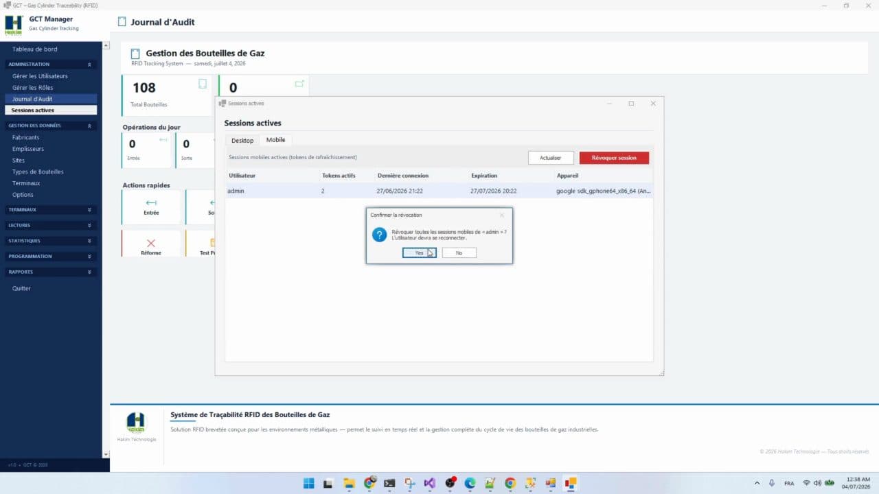 Desktop client and server exchanging RFID cylinder reads in real time